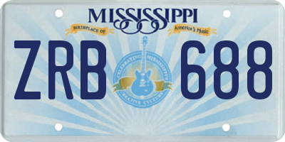 MS license plate ZRB688