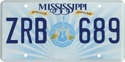 MS license plate ZRB689