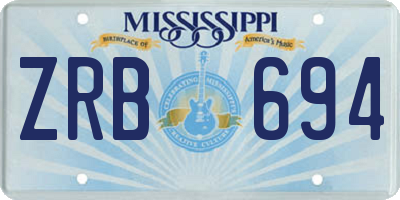 MS license plate ZRB694