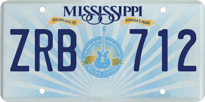 MS license plate ZRB712