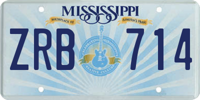 MS license plate ZRB714