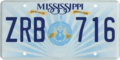 MS license plate ZRB716