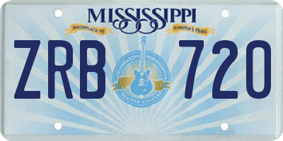 MS license plate ZRB720