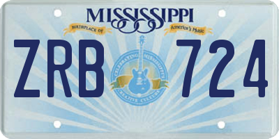 MS license plate ZRB724