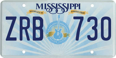 MS license plate ZRB730