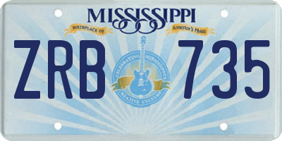 MS license plate ZRB735