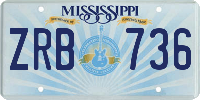 MS license plate ZRB736