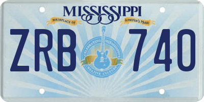 MS license plate ZRB740