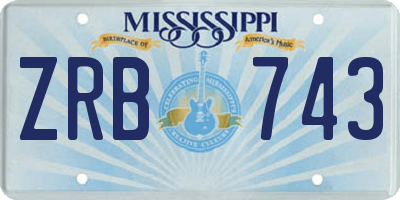 MS license plate ZRB743