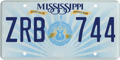 MS license plate ZRB744