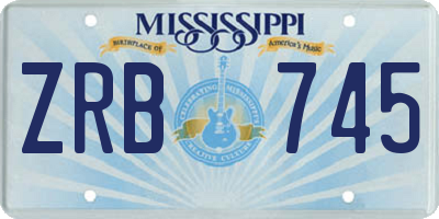 MS license plate ZRB745