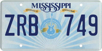MS license plate ZRB749