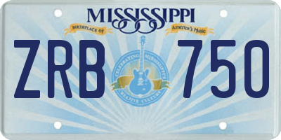 MS license plate ZRB750