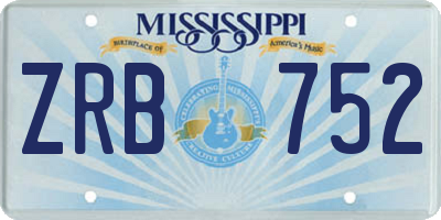 MS license plate ZRB752