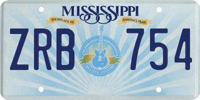 MS license plate ZRB754