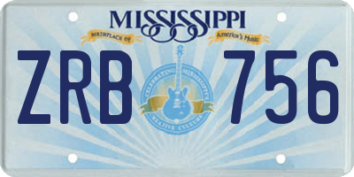 MS license plate ZRB756