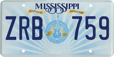 MS license plate ZRB759