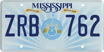 MS license plate ZRB762
