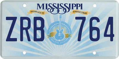 MS license plate ZRB764