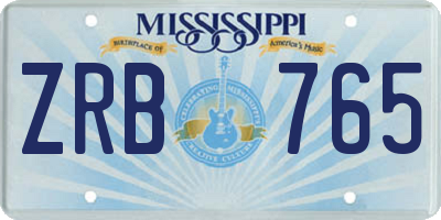 MS license plate ZRB765