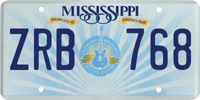 MS license plate ZRB768