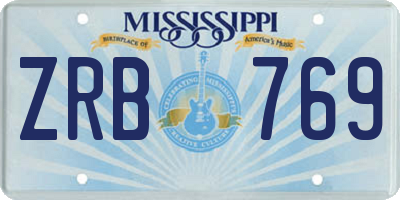MS license plate ZRB769