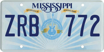 MS license plate ZRB772
