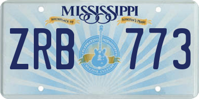 MS license plate ZRB773