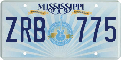 MS license plate ZRB775