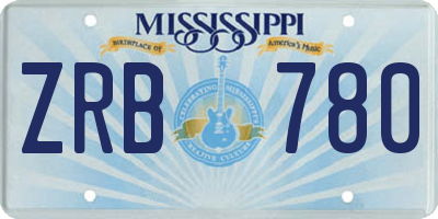 MS license plate ZRB780