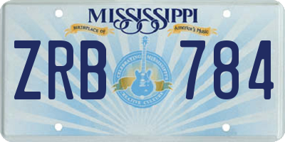 MS license plate ZRB784