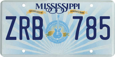 MS license plate ZRB785