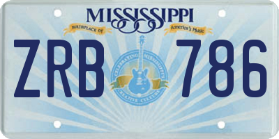 MS license plate ZRB786