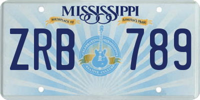 MS license plate ZRB789