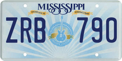 MS license plate ZRB790