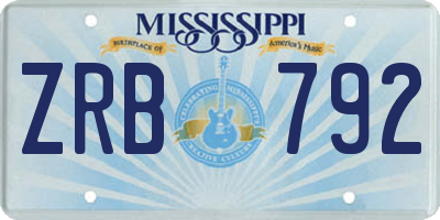 MS license plate ZRB792