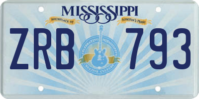 MS license plate ZRB793