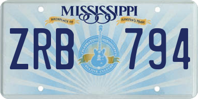 MS license plate ZRB794