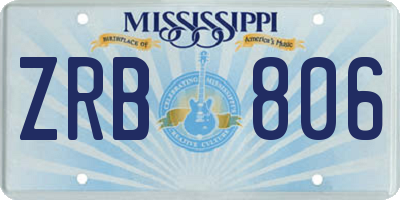 MS license plate ZRB806