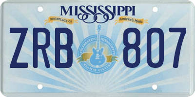 MS license plate ZRB807