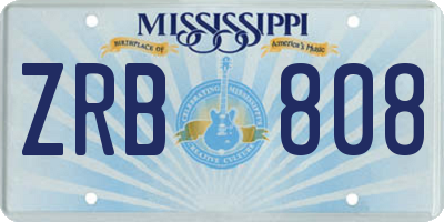 MS license plate ZRB808