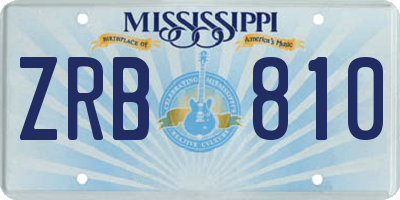 MS license plate ZRB810