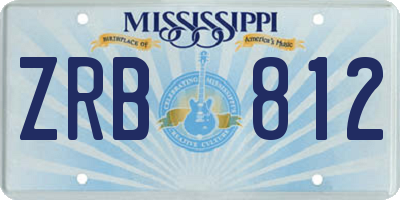 MS license plate ZRB812