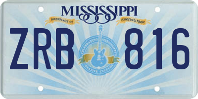 MS license plate ZRB816