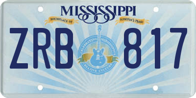 MS license plate ZRB817