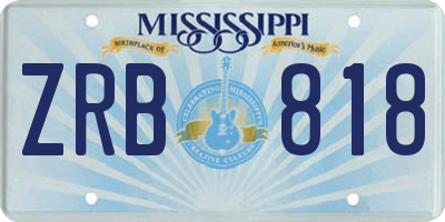 MS license plate ZRB818