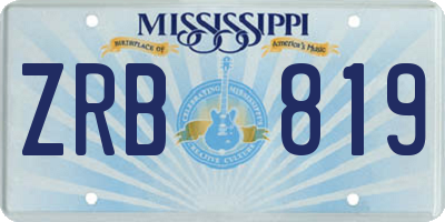 MS license plate ZRB819