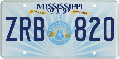 MS license plate ZRB820