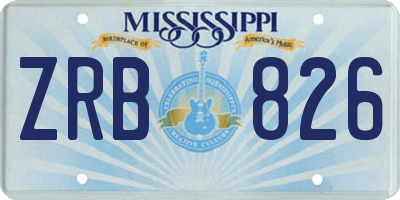 MS license plate ZRB826