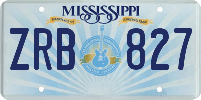 MS license plate ZRB827